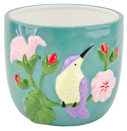 Tropical Hummingbird Planter Turquoise