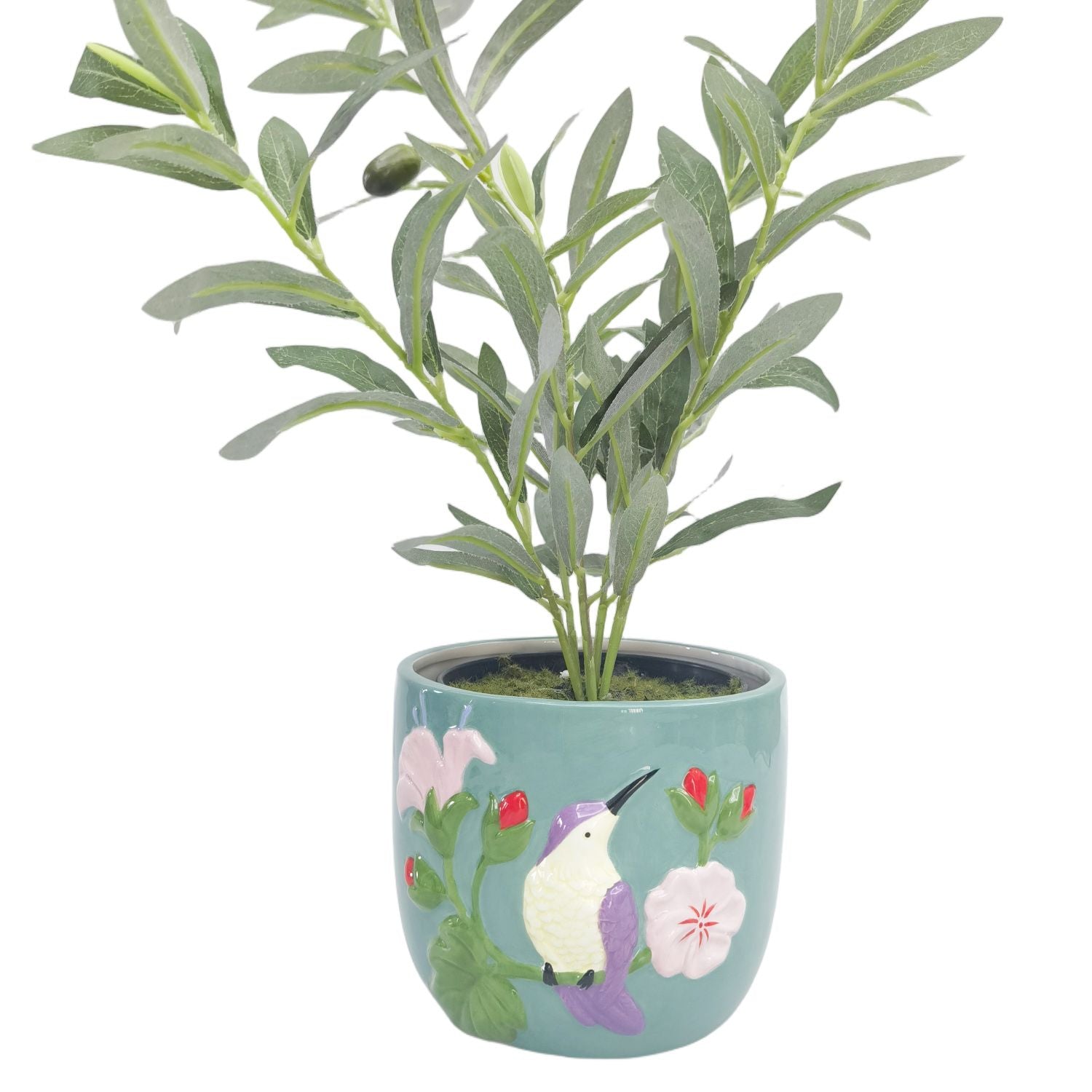 Tropical Hummingbird Planter Turquoise