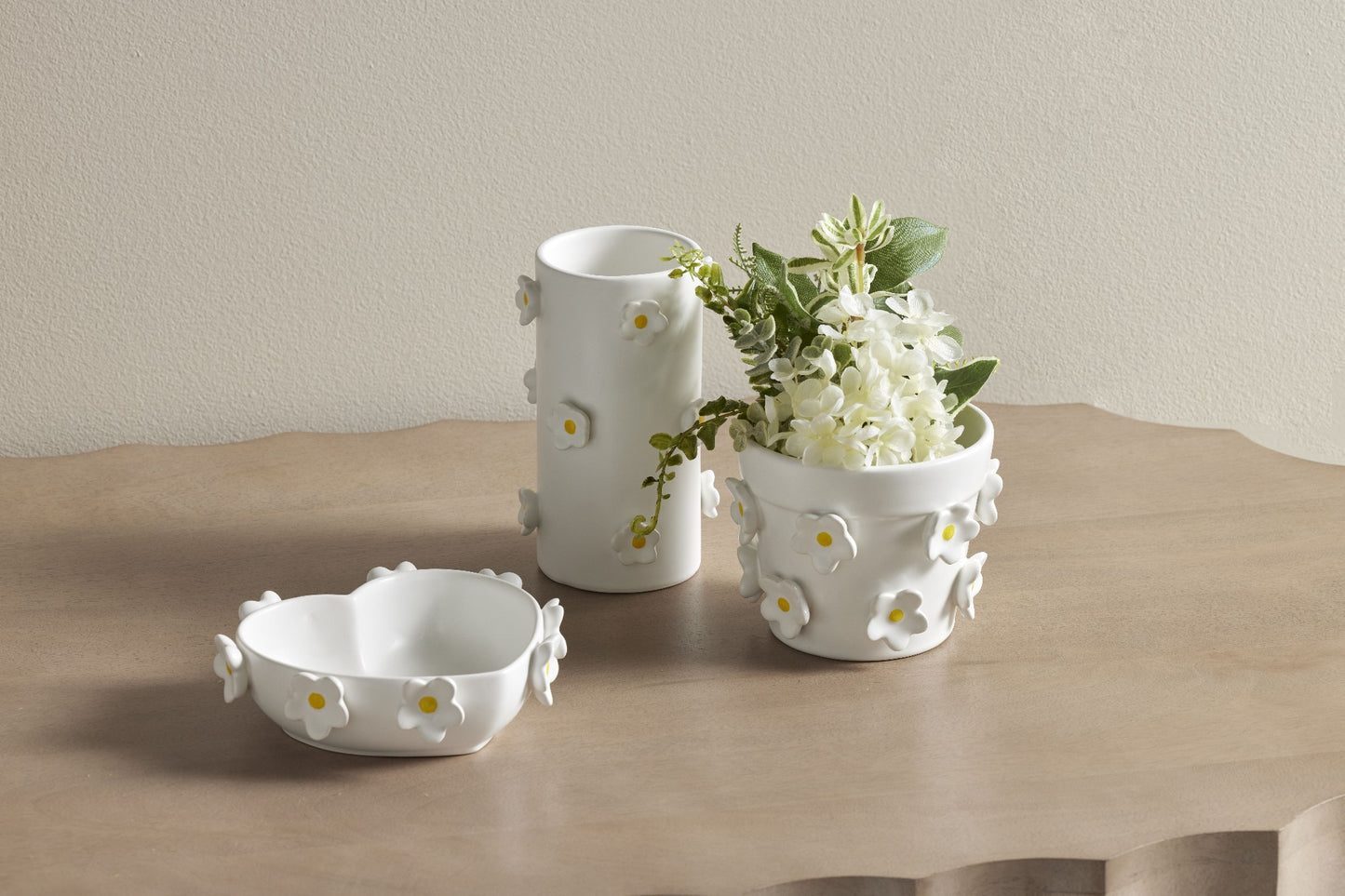 Lily White Flower Ceramic Planter - Emporium
