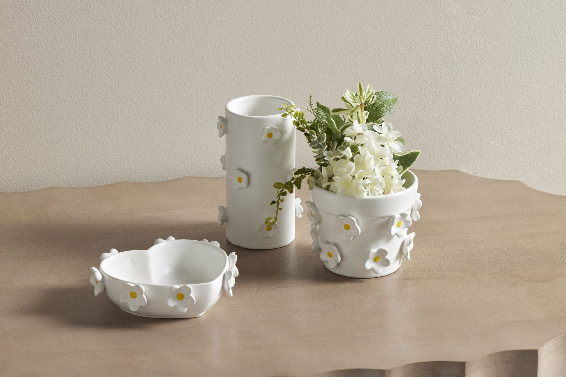 Lily White Flower Ceramic Planter - Emporium