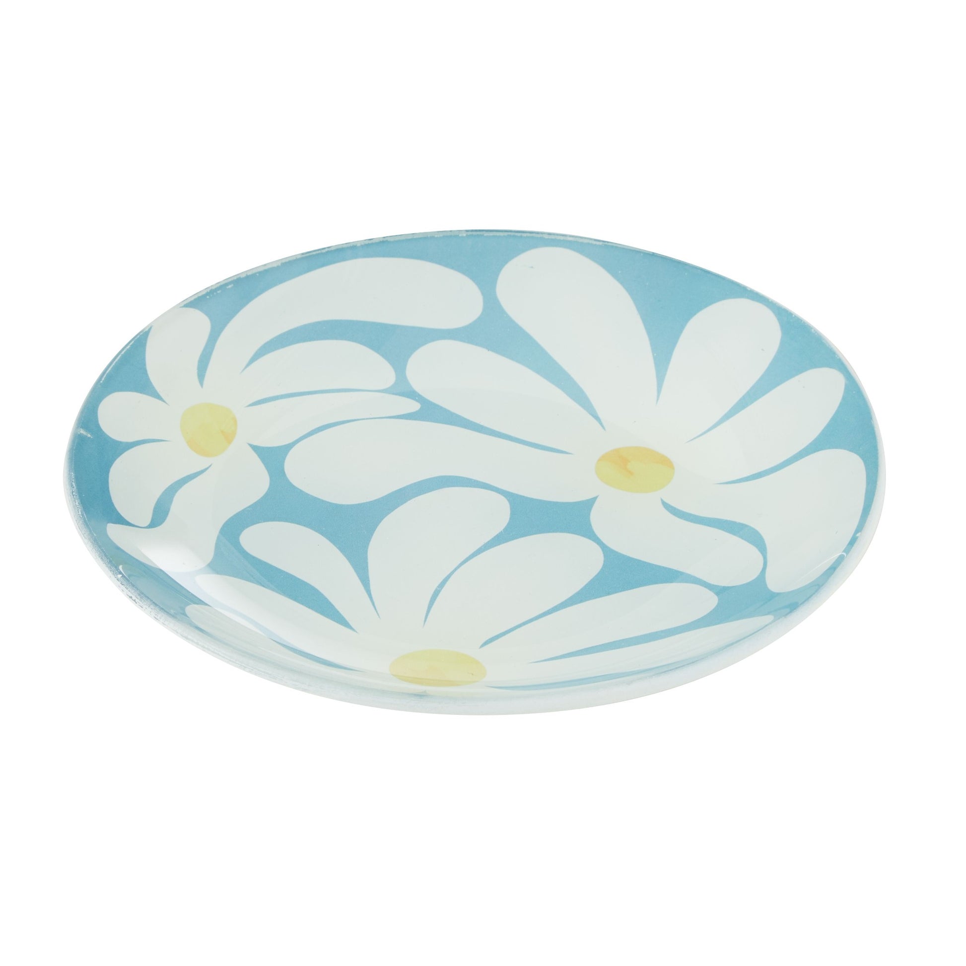 Lulu Blue Daisy Small Glass Late - Emporium