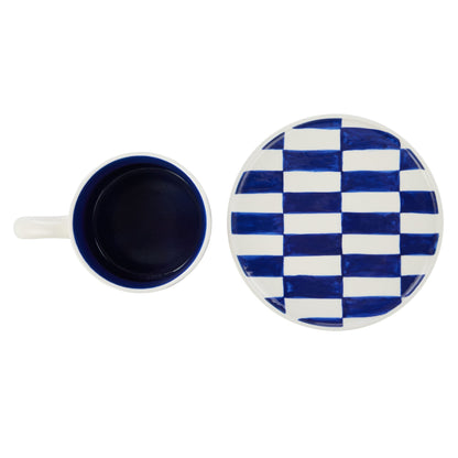 Emporium Check Mug & Plate Set - Lilac