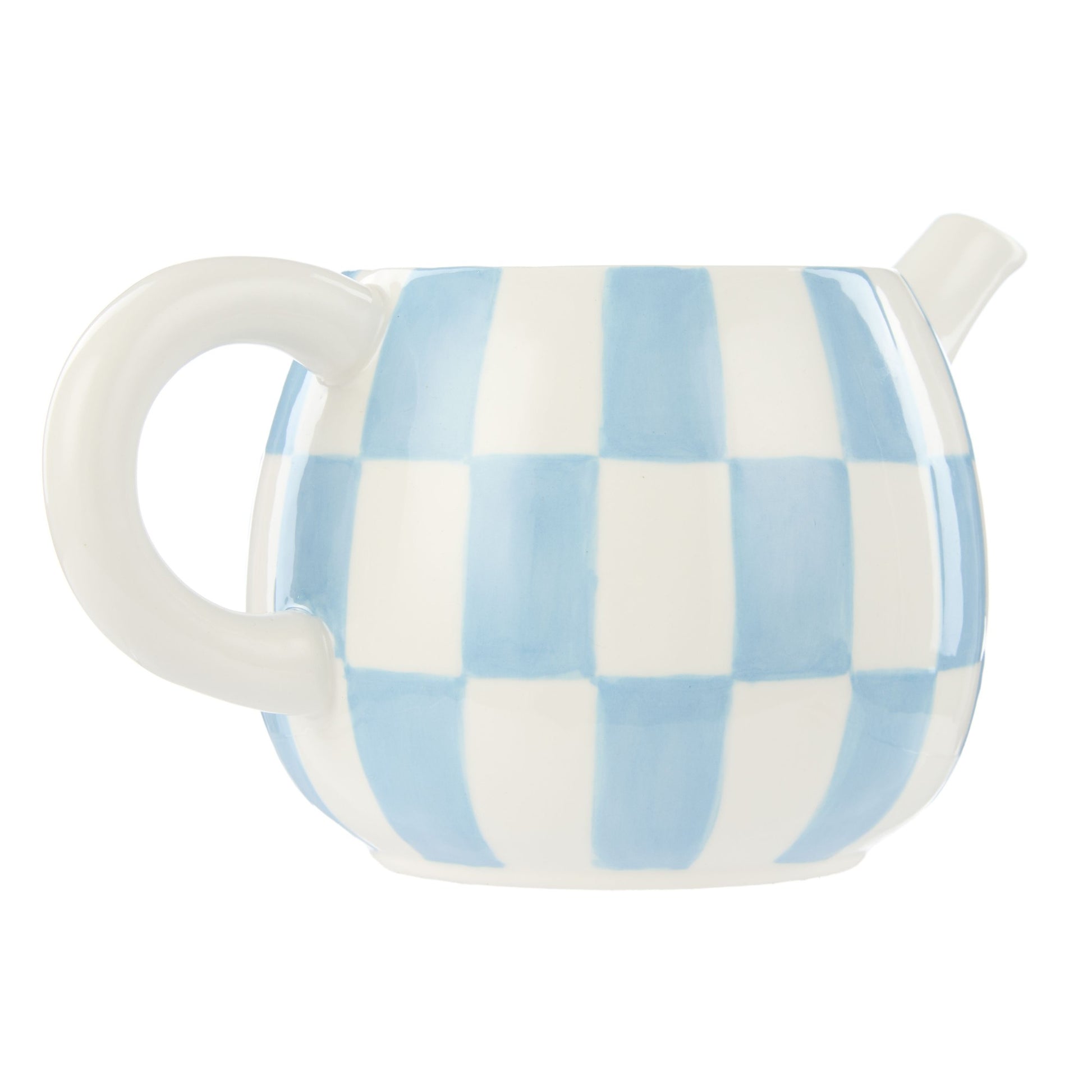 Emporium Check 700ml Teapot Blue/orange