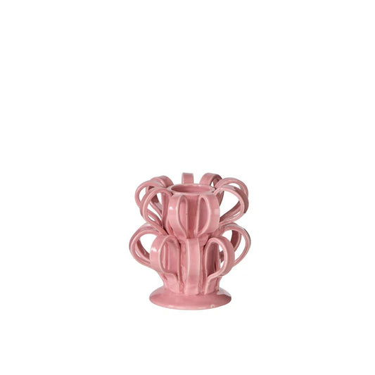 Pink Ribbon Bud Vase 12.5 X 12.5 X 12.8cm