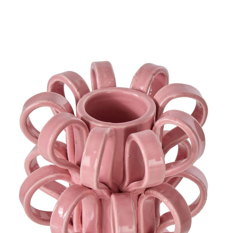 Pink Ribbon Bud Vase 12.5 X 12.5 X 12.8cm