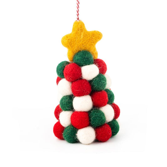 Christmas Decoration -tree Green White Red Balls