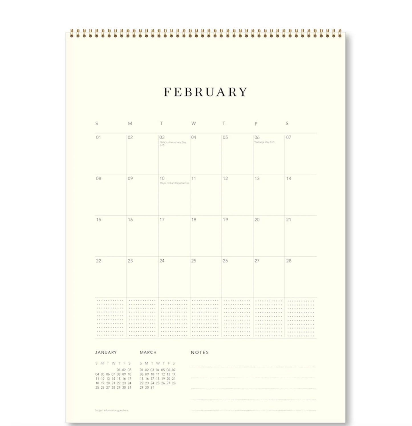 Hello Sunday 2026 Medium Calendar - Joojoo Paper