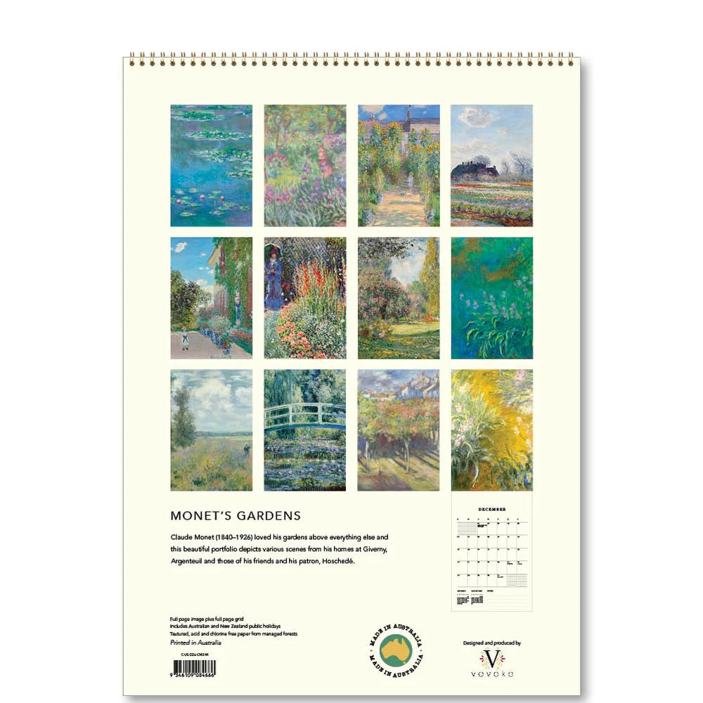 Monet's Gardens 2026 Calendar