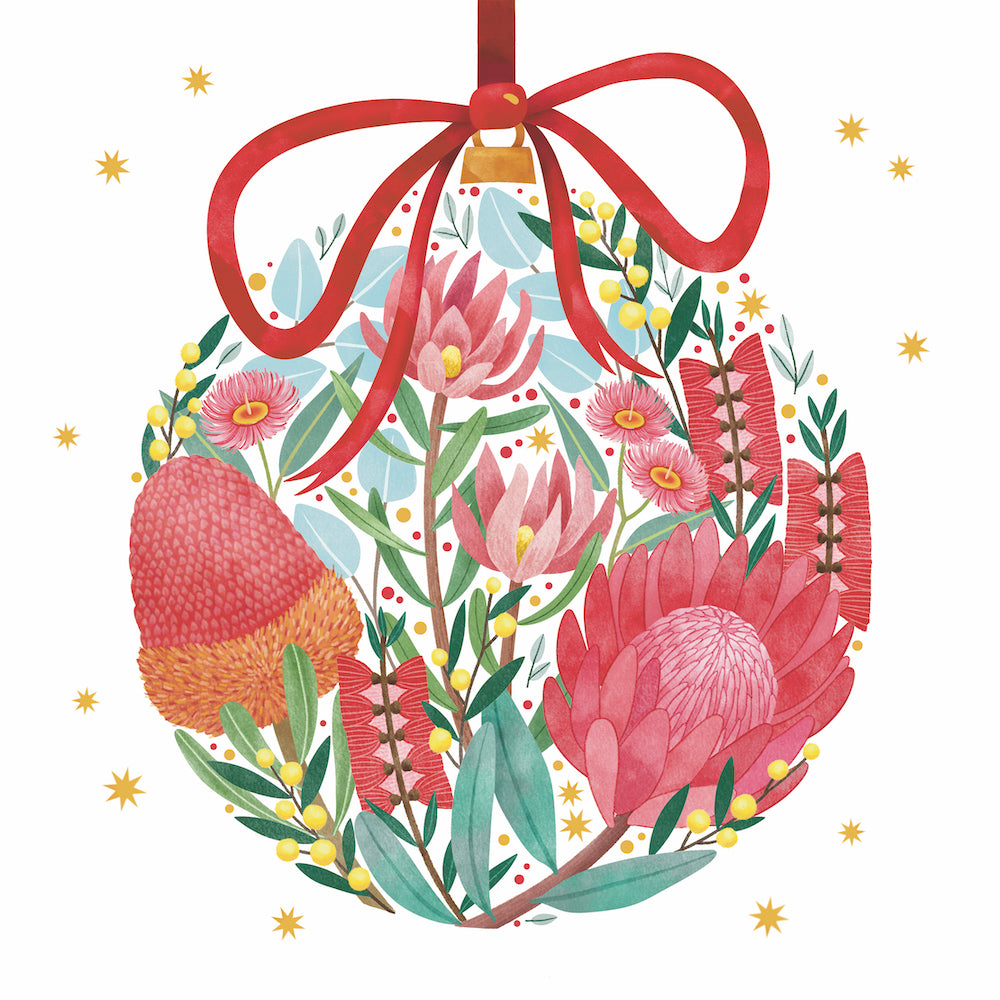 Floral Bubble 10 Boxed Charity Christmas Cards - Rspca