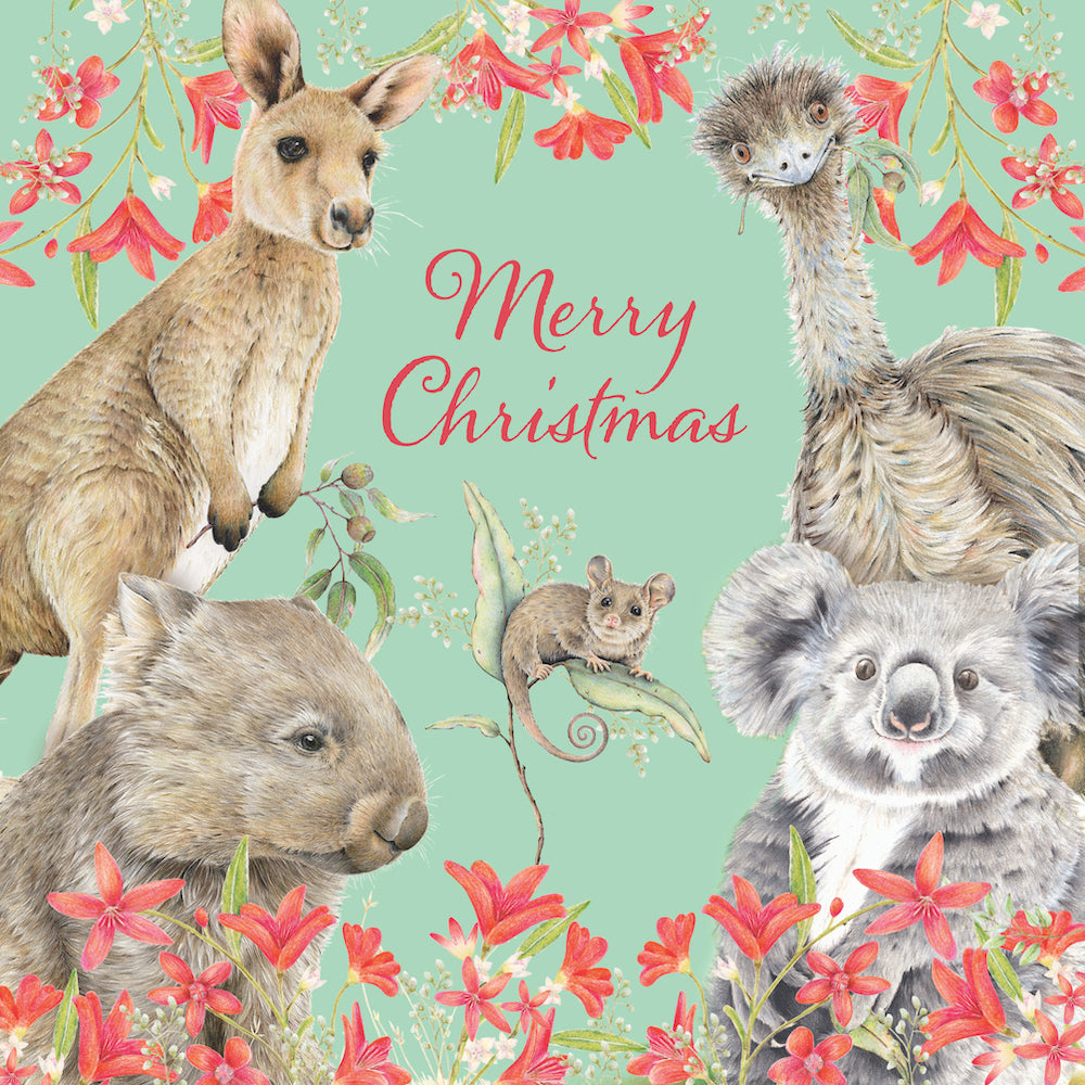 Animal Greetings 10 Boxed Charity Christmas Cards - Breast Cancer Network
