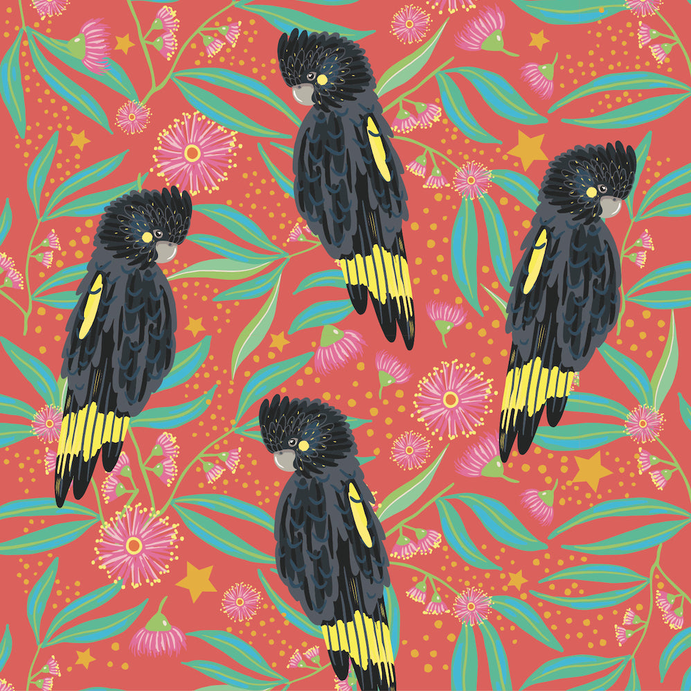 Black Cockatoos 10 Boxed Charity Christmas Cards - Breast Cancer Network