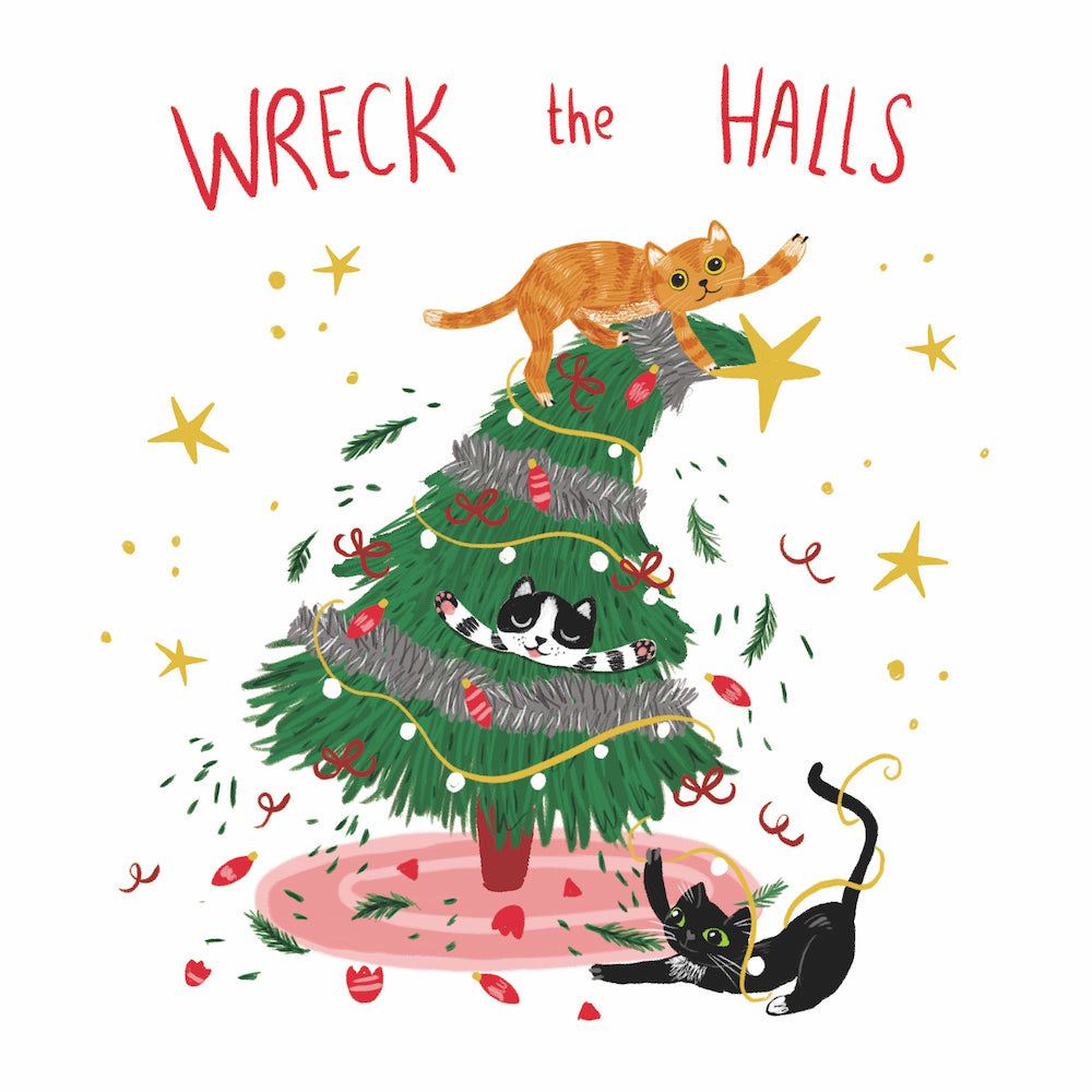 Wreck The Halls 10 Boxed Charity Christmas Cards - Jeans For Genes