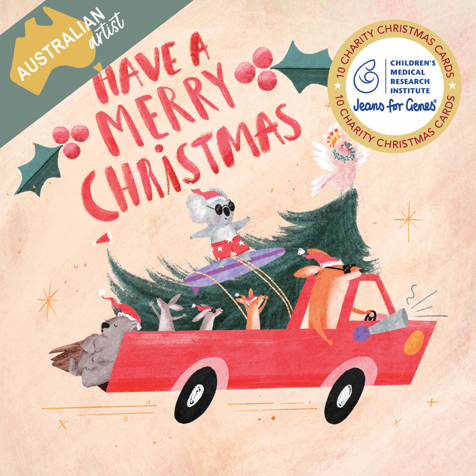 Christmas Ride 10 Boxed Charity Christmas Cards - Jeans For Genes
