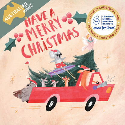 Christmas Ride 10 Boxed Charity Christmas Cards - Jeans For Genes