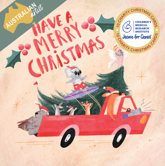 Christmas Ride 10 Boxed Charity Christmas Cards - Jeans For Genes