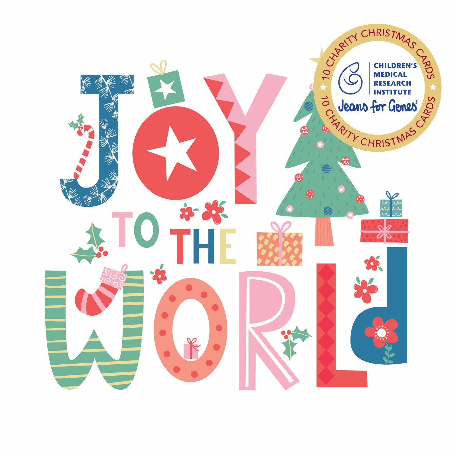 Joy To The World -10 Boxed Charity Christmas Cards - Jeans For Genes