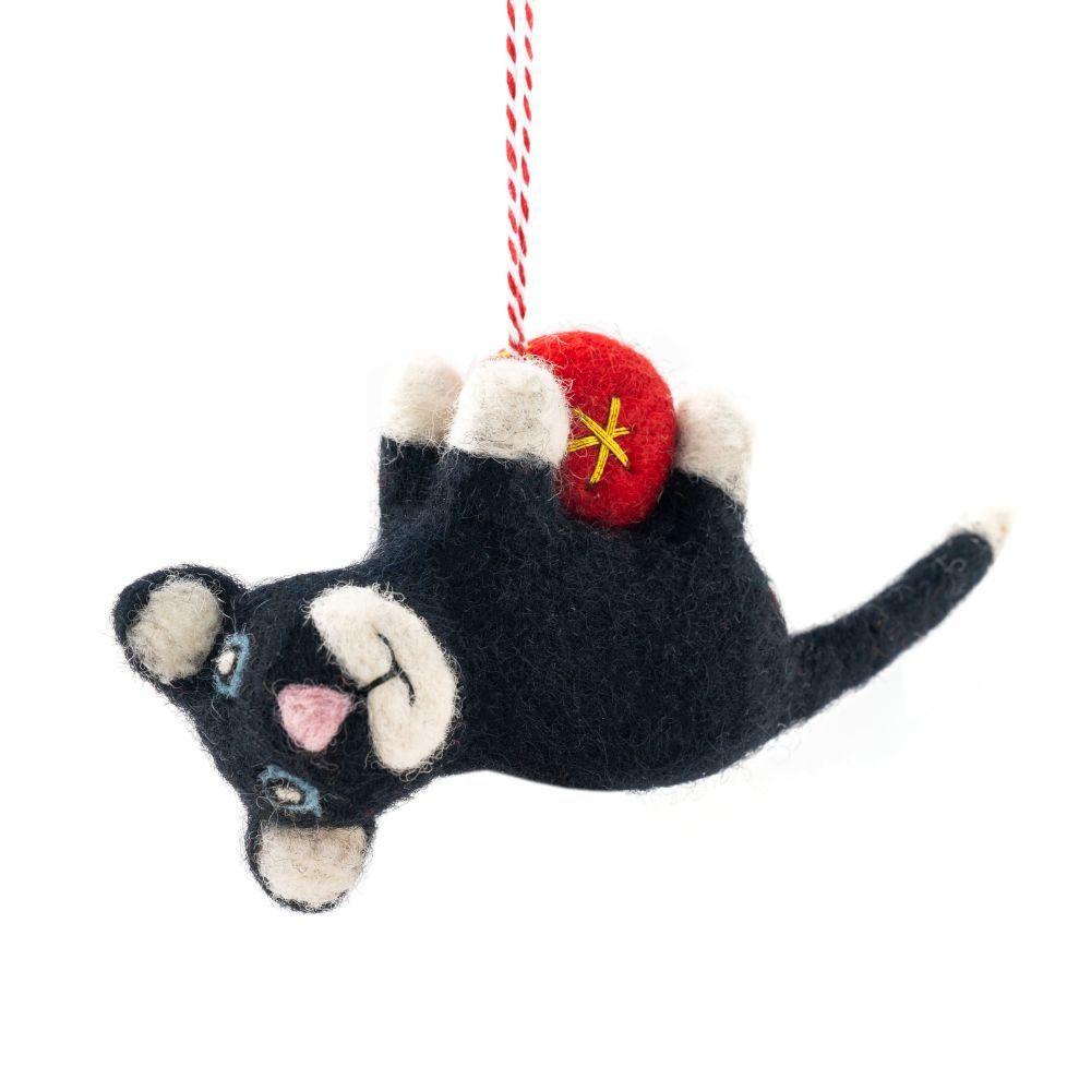 Christmas Decoration - Cat Black Bella Felt