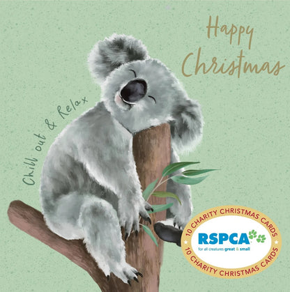 Rspca - Happy Koala - 10 Charity Christmas Cards Pack