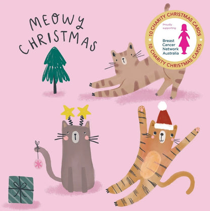 Bcna - Meowry Christmas - 10 Charity Christmas Cards Pack