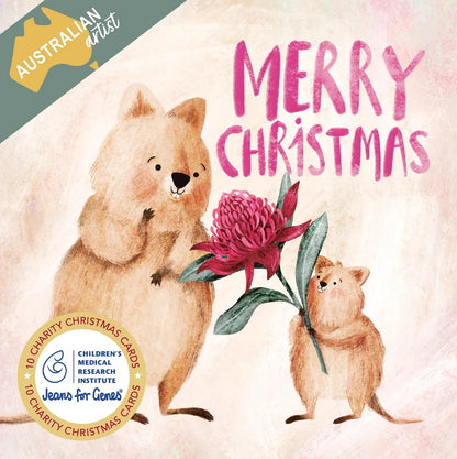 Cmri - Quokka Christmas Present - 10 Charity Christmas Cards Pack