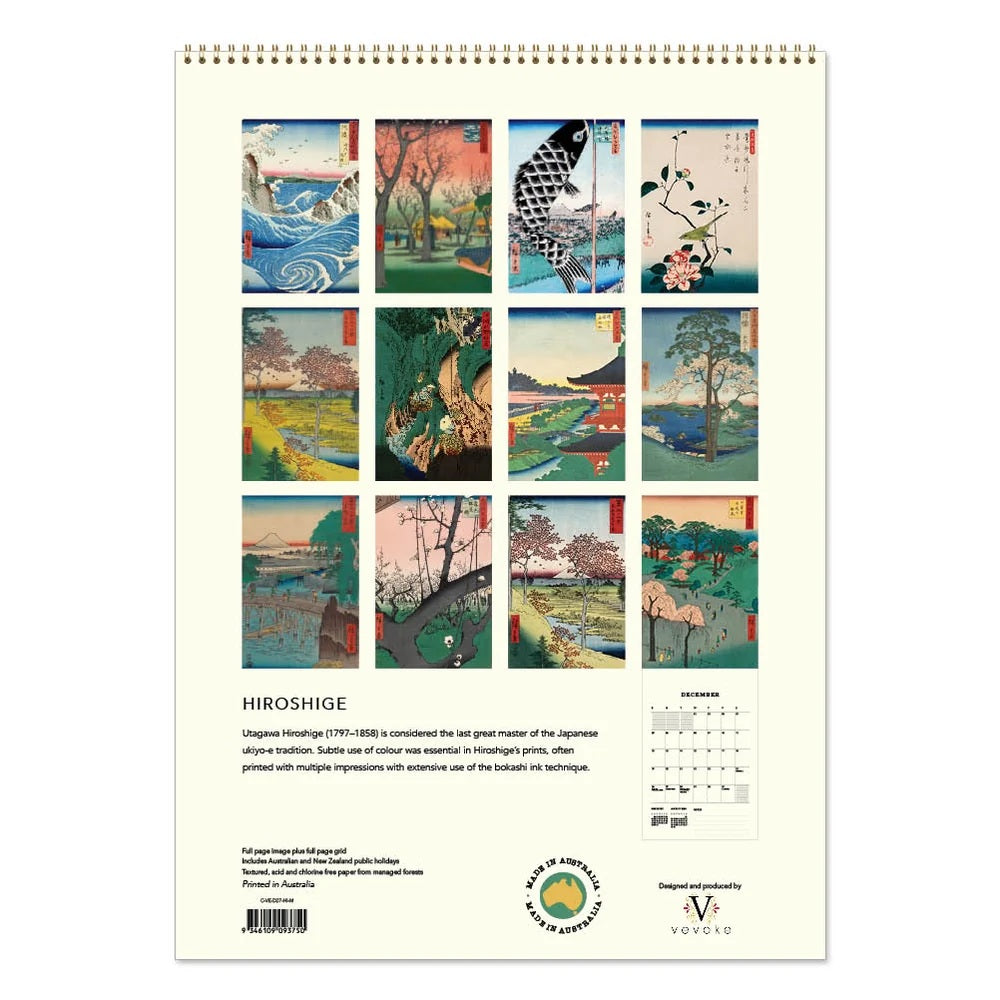 Calendar 2027 Hiroshige Deluxe Wall Calendar
