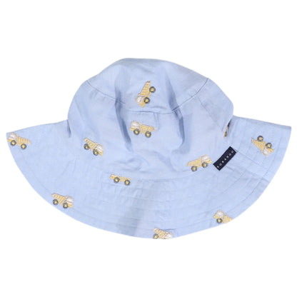 Embroidered Truck Chambray Sun Hat Light [sz:3-6 M]