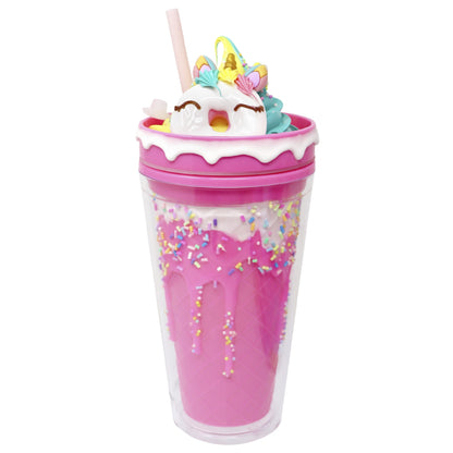 Unicorn Donut Drinking Cup Pink