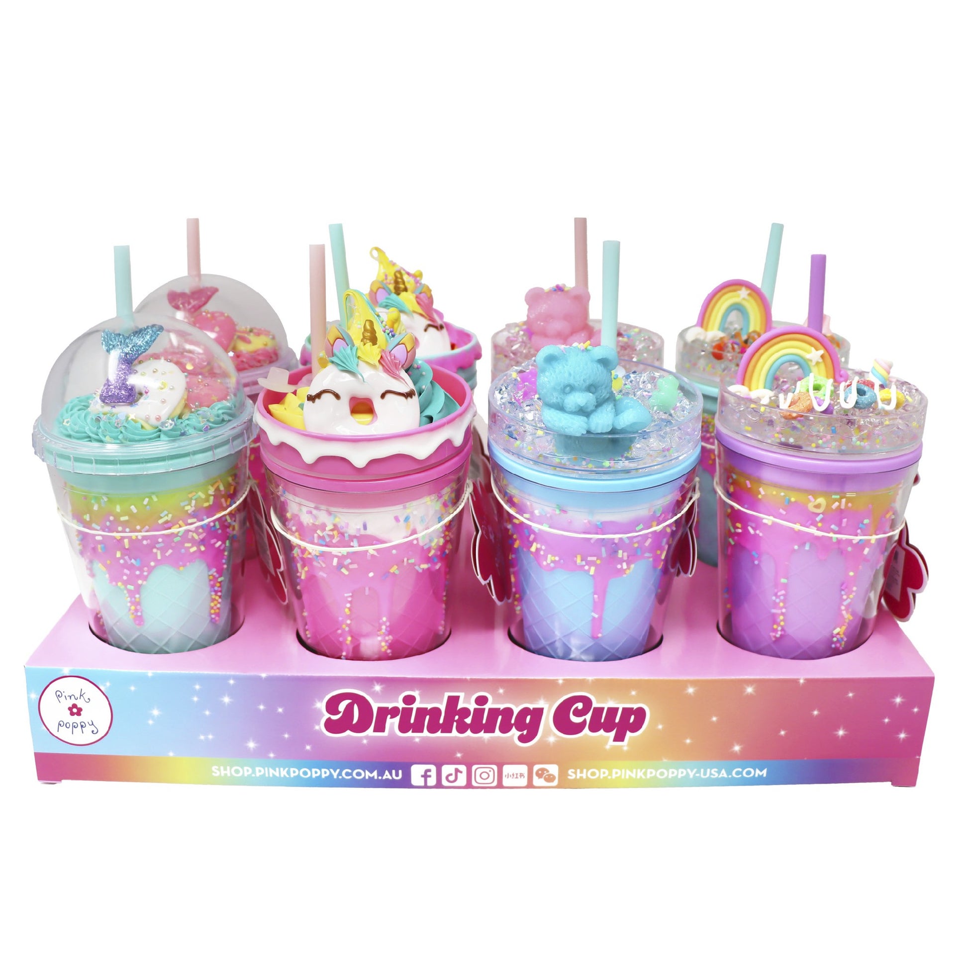 Unicorn Donut Drinking Cup Pink
