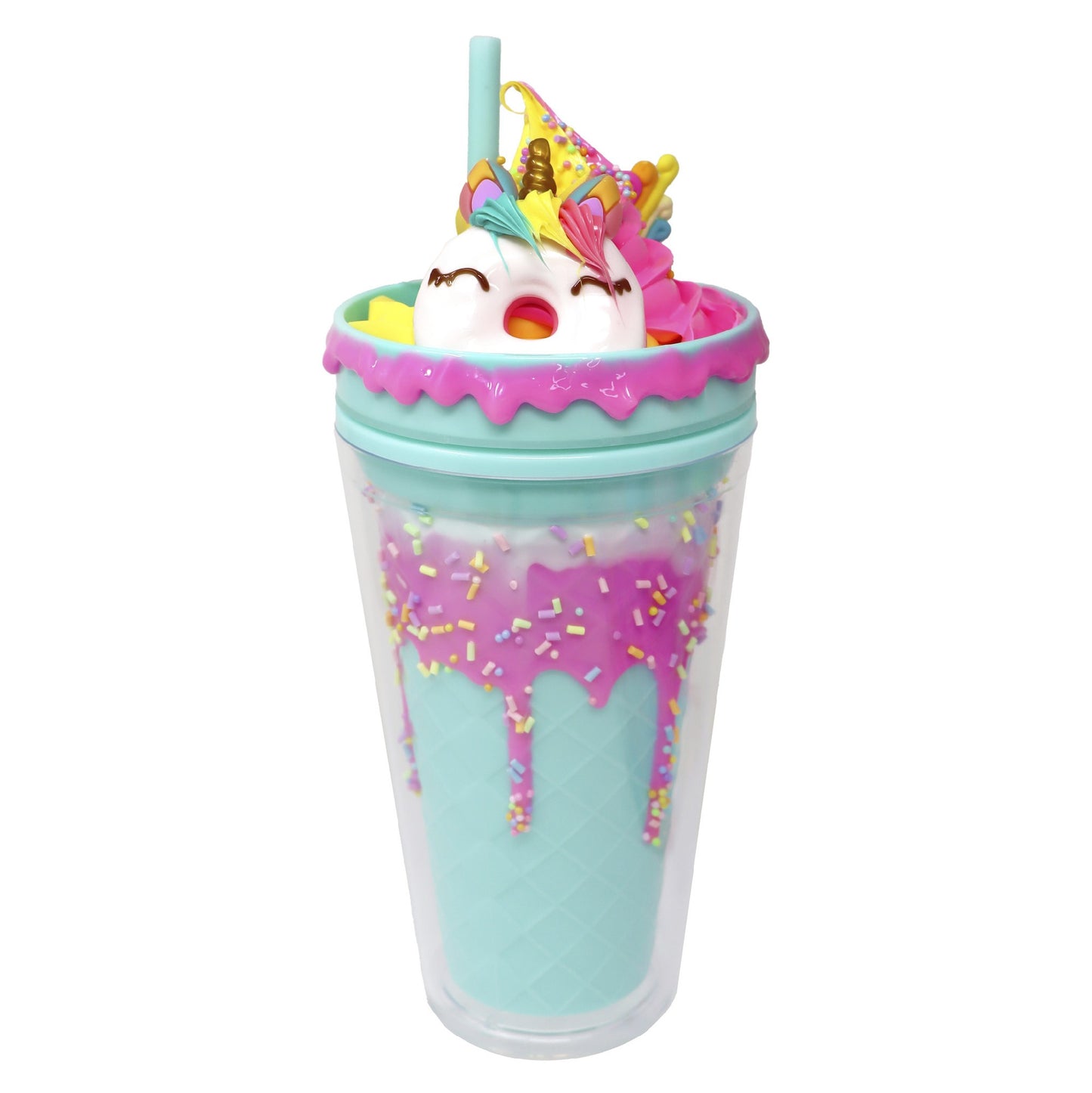 Unicorn Donut Drinking Cup Blue