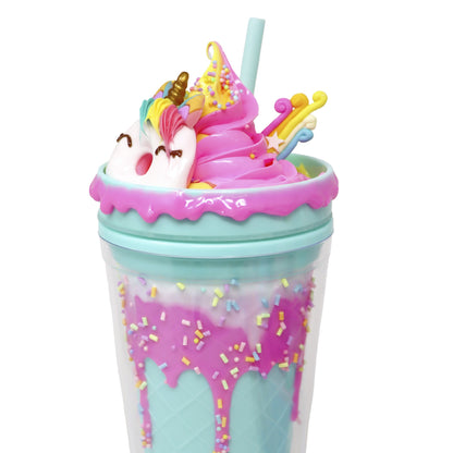 Unicorn Donut Drinking Cup Blue