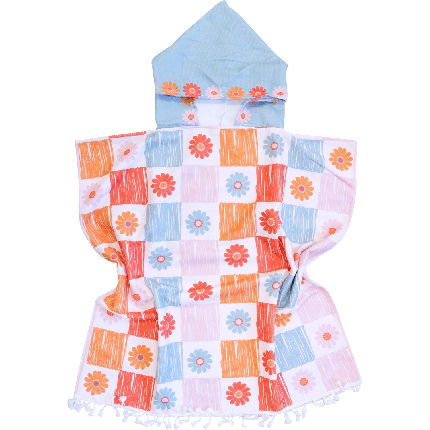 Kids Poncho Towel W/bag Crayon