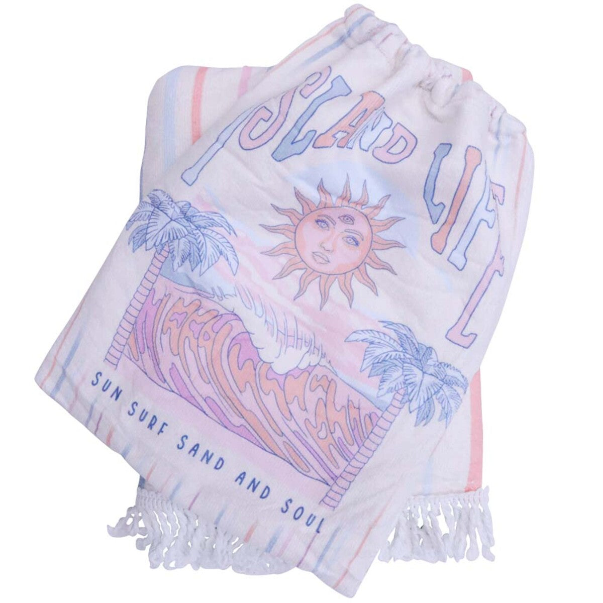 Adult Poncho Towel Wi/ Bag - Island