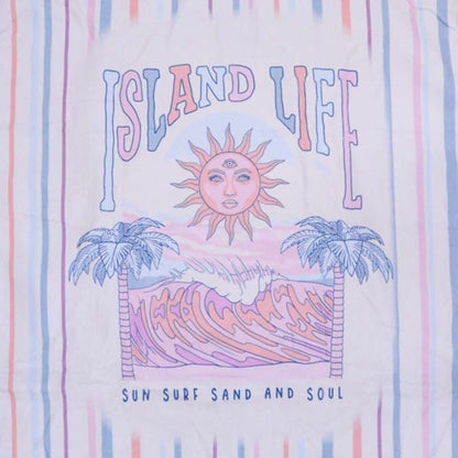 Adult Poncho Towel Wi/ Bag - Island