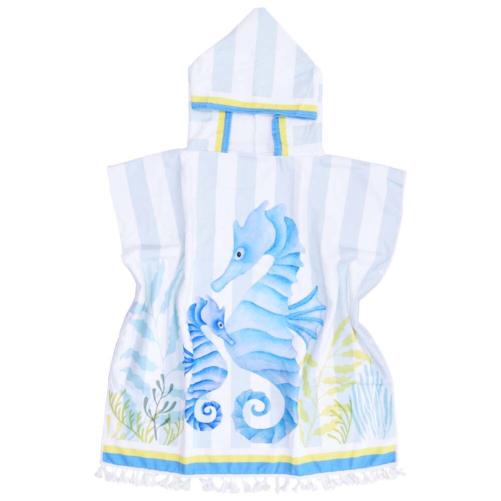 Kids Poncho Towel - Seahorse