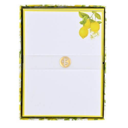 Amalfi Lemons Boxed Stationery (30 Sheets, 24 Envelopes) 