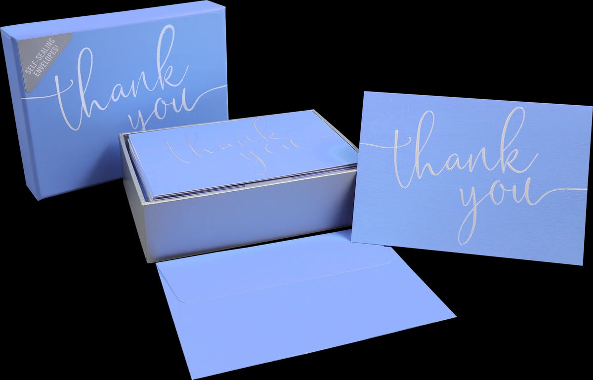 Periwinkle Thank You Notes (14 Cards  15 Self-sealing Envelopes) 