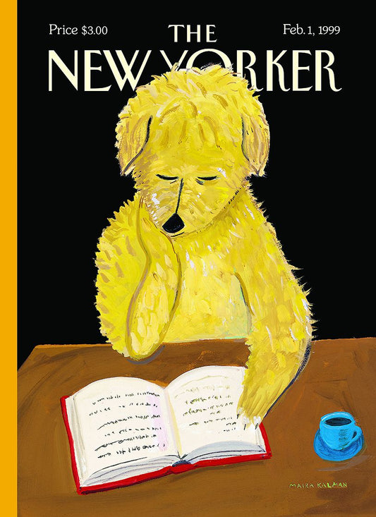 Card New Yorker Dog Reading