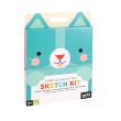 Petit Collage Carry-along Sketch Kit-kitten Blue