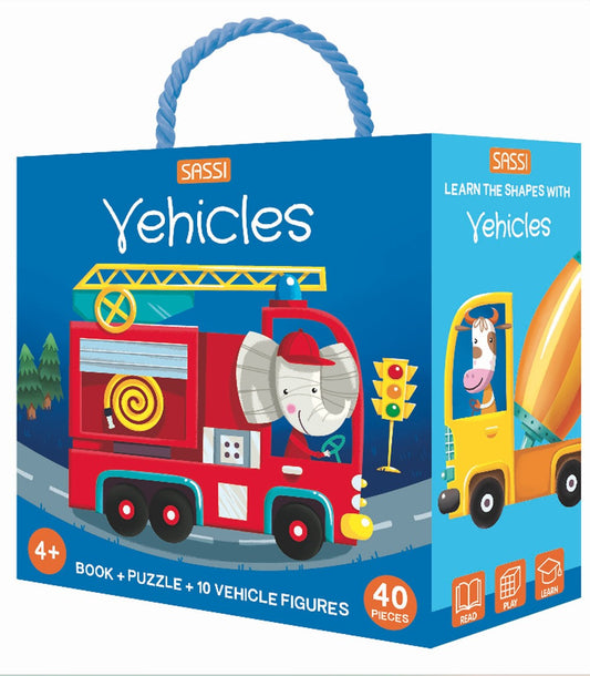 Sassi 3d Puzzle & Book Set - Vehicles 40 Pcs