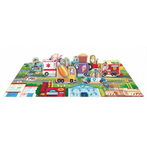 Sassi 3d Puzzle & Book Set - Vehicles 40 Pcs