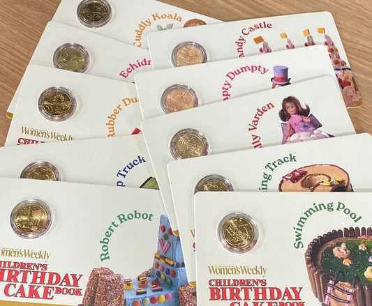 Aww Birthday Cake 2025 $1 Carded Coins Collection - Set includes 1 Free $2 Coloured Coin