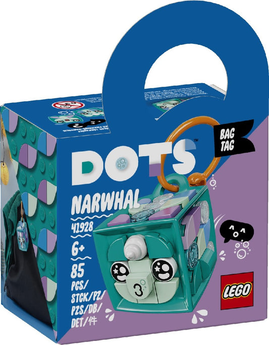 Lego 41928 Dots Bag Tag Narwhal Age 6+