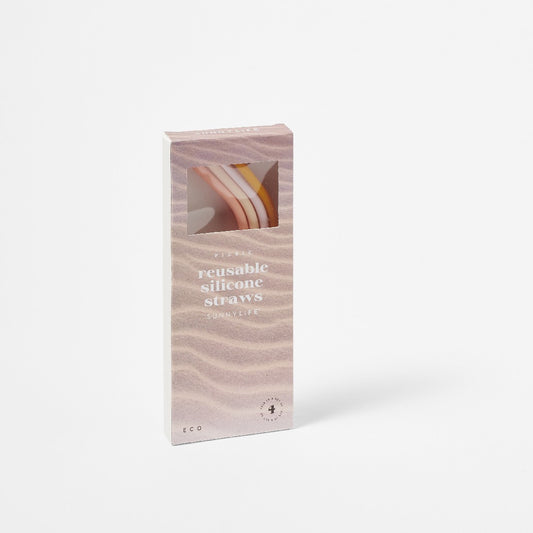 SUNNYLIFE REUSABLE SILICONE STRAWS